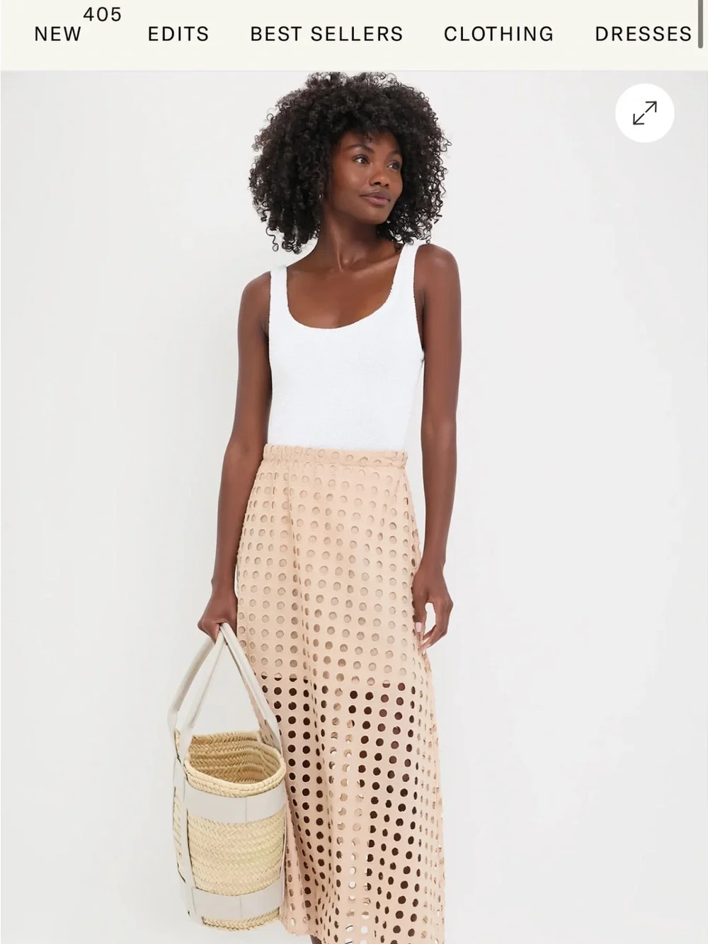 Tuckernuck Beige Eyelet Maxi Skirt